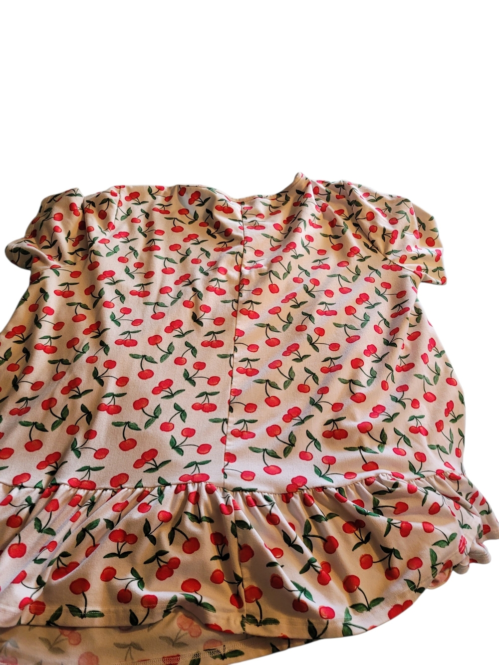 Doublju Cream Top with Red Cherry Print - Picture 2 of 3
